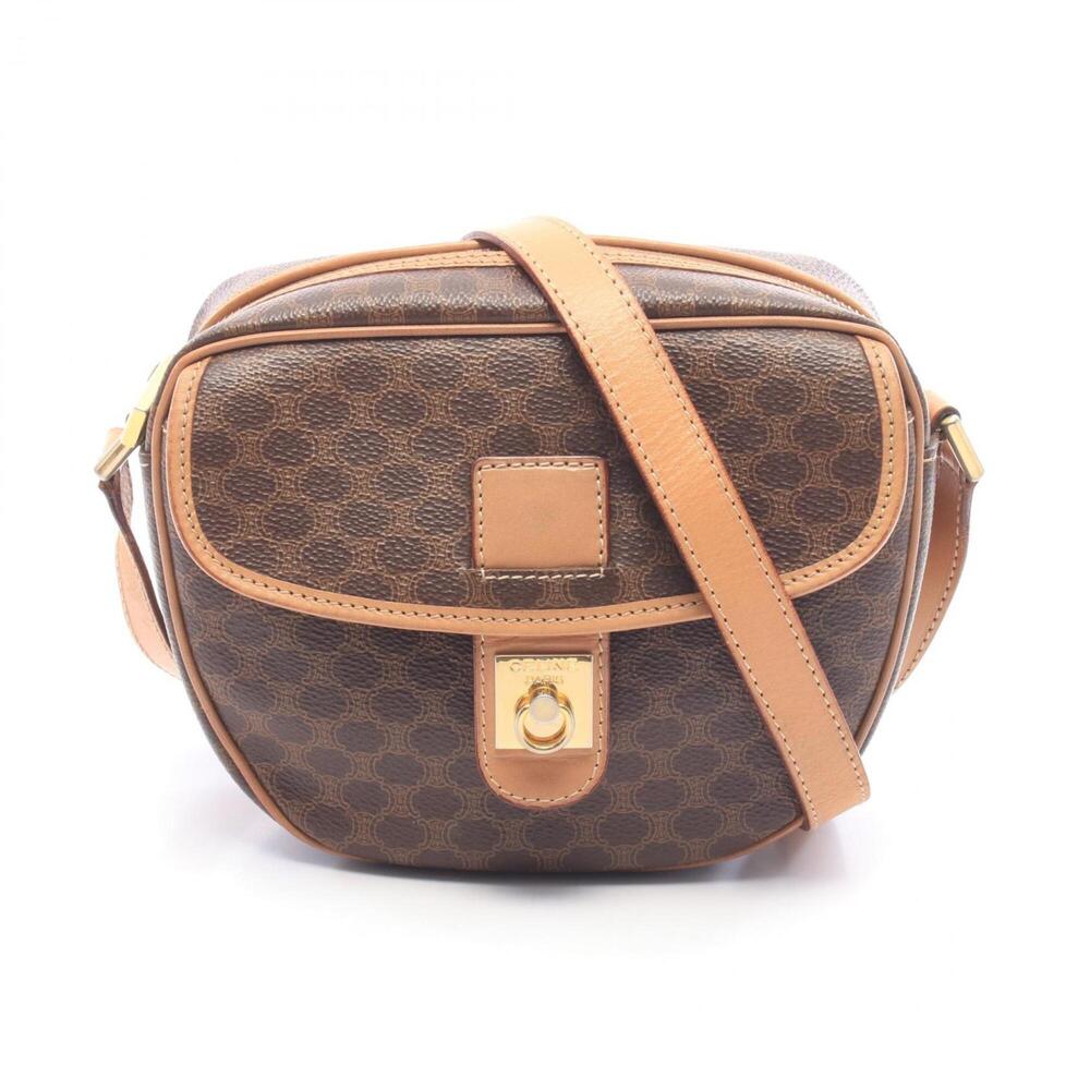 Celine Gancini Macadam Shoulder Bag/Handbag, Coated Canvas and Leather, Women...